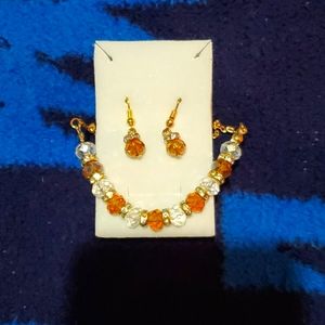 Earrings with necklace
